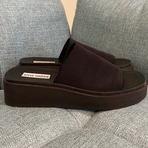 Steve Madden Women's Black Platform Slide Sandal